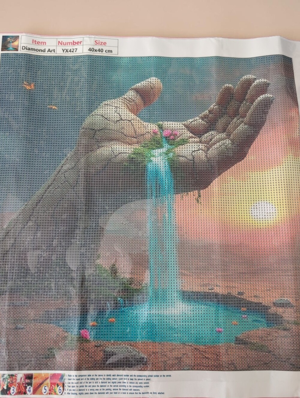 Diamond Painting Art Hand Waterfall Canvas Art -40x40